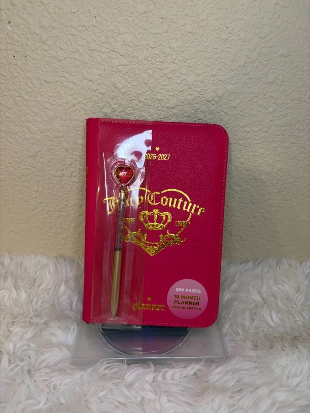 Juicy Couture 2026-2027 18 Month Weekly Planner Pink Zip Around NWT